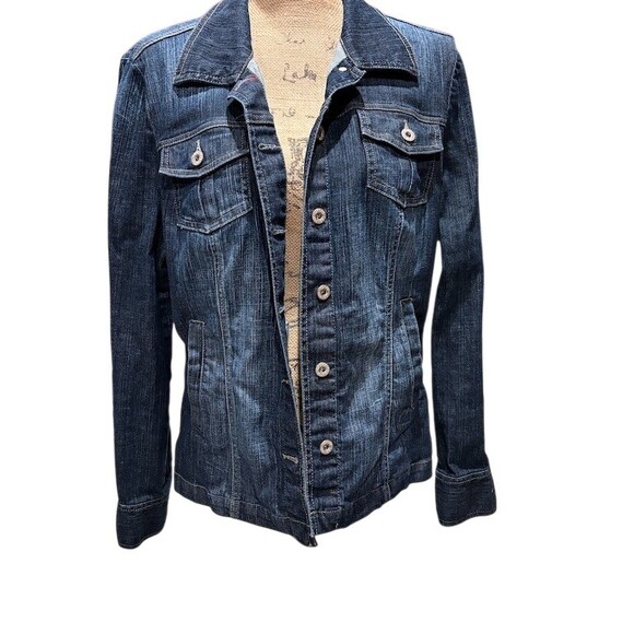 Tommy Hilfiger Jackets & Blazers - Tommy Hilfiger Jacket Womens XL Dark Wash Denim Trucker Button Front Blue